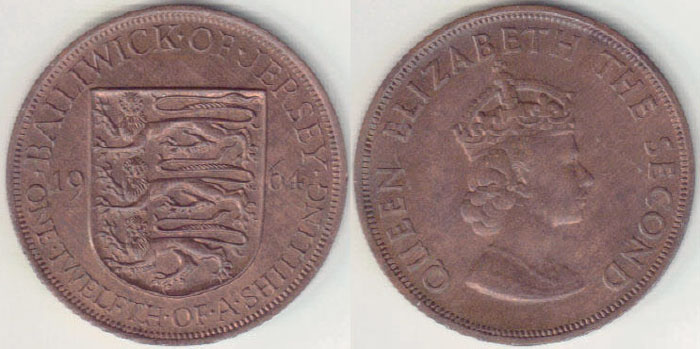 1964 Jersey 1/12 Shilling (Unc) A008143